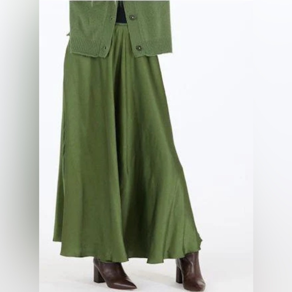 Kerri Rosenthal Ali Maxi Contrast Skirt | military green | size M